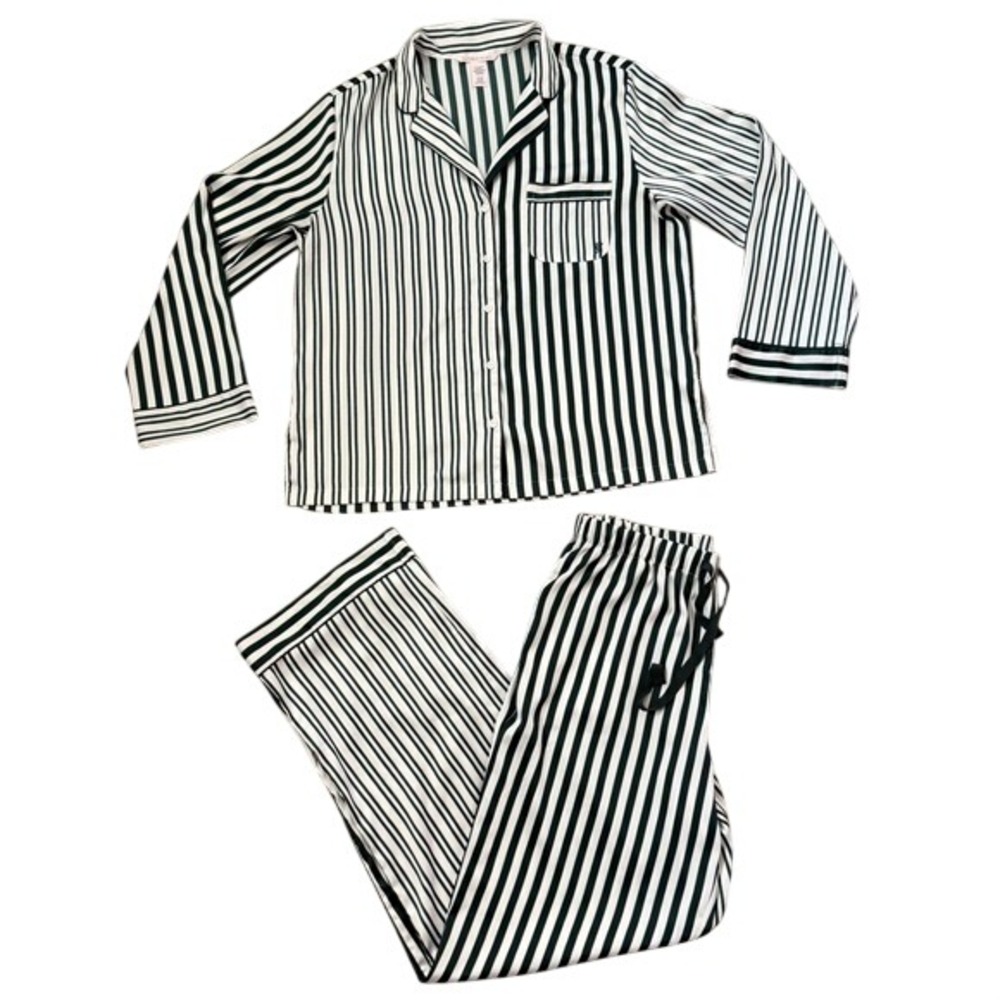 Victoria's Secret Pinstripe Satin Pajamas - Picture 2 of 4